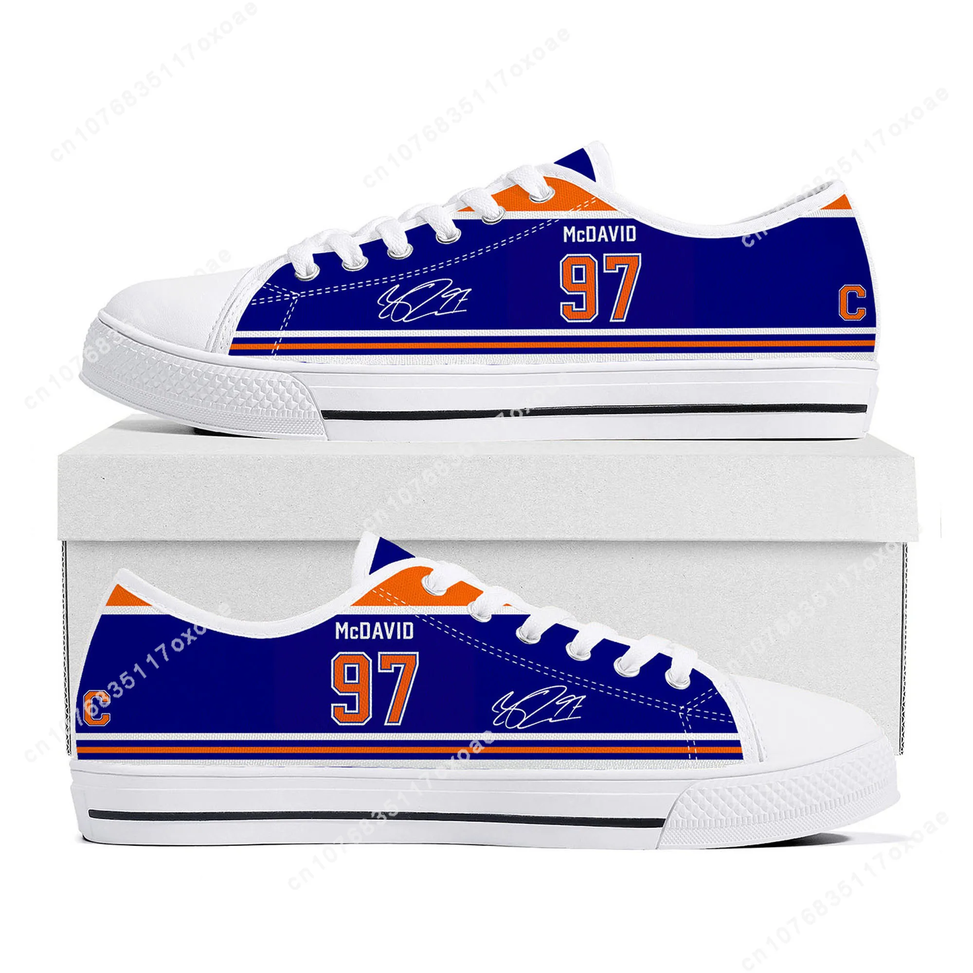 

Connor McDavid ice hockey NO 97 Low Top Sneakers Mens Womens Teenager High Quality Canvas Sneaker Casual Shoes Custom Shoe