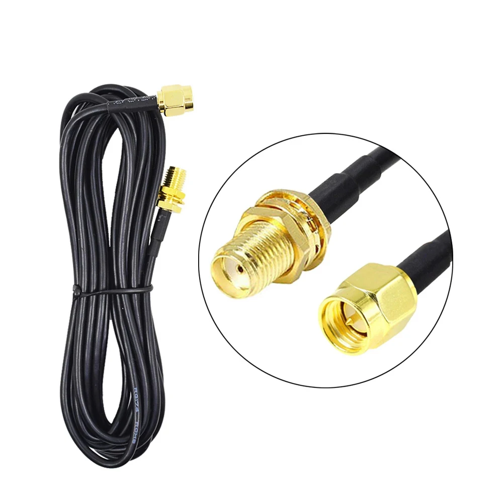 

RP-SMA SMA Connector Male to Female Extension Cable Copper Feeder Wire for Coax Coaxial WiFi Network Card RG174 Router Antenna