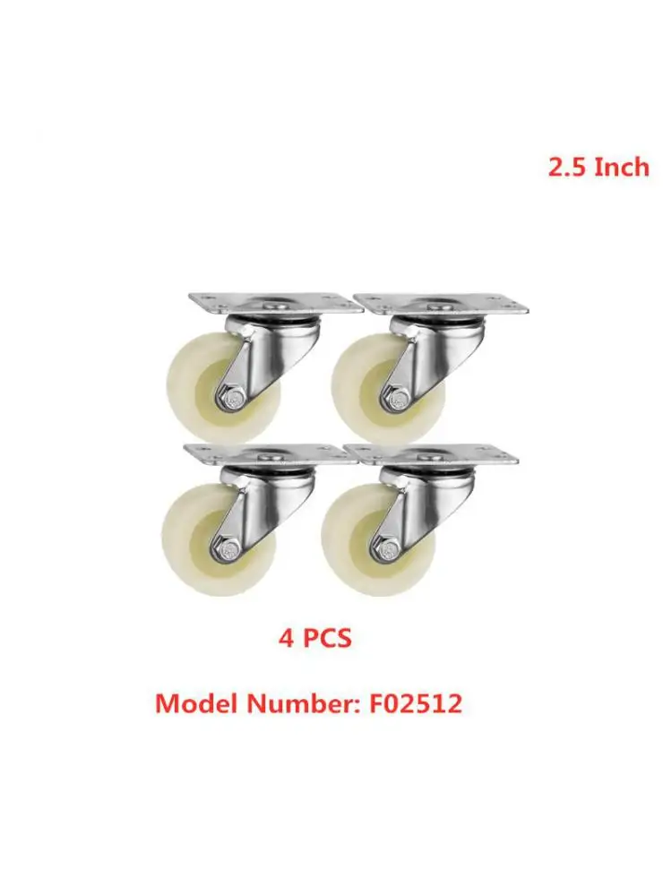 

(4 packs) 2.5-inch Fat Caster Height 80mm Flat Steering Wheel Bearingless Nylon Wear-resistant Industrial Universal