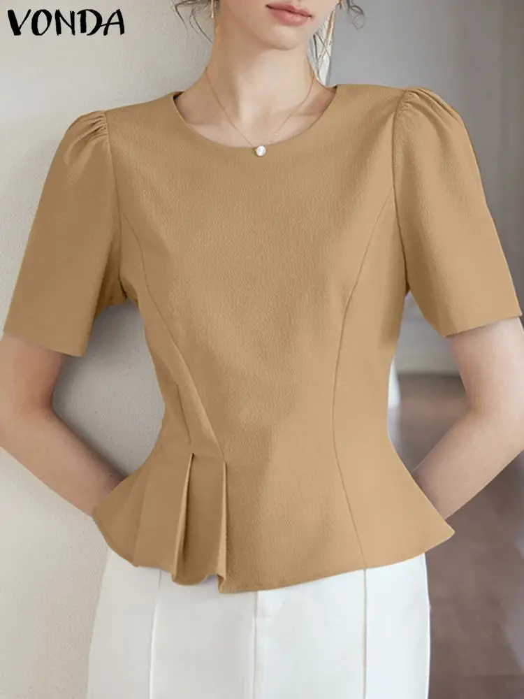 VONDA Fashion Women Summer Blouse 2023 Elegant Short Puff Sleeve Shirts Solid Tops Tunic Ruffled Casual Loose Blusas Femininas
VONDA Fashion Women Summer Blouse 2023 Elegant Short Puff Sleeve Shirts Solid Tops Tunic Ruffled Casual Loose Blusas Femininas