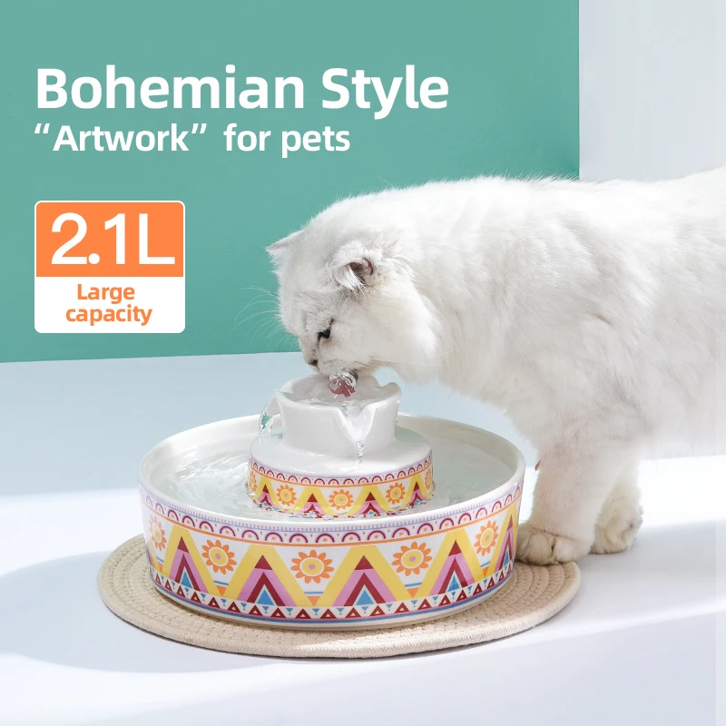 Wholesale Smart 2.1L Ceramic Pet Water Feeder Silent Water Pump Automatic Cat Water Fountain
Wholesale Smart 2.1L Ceramic Pet Water Feeder Silent Water Pump Automatic Cat Water Fountain