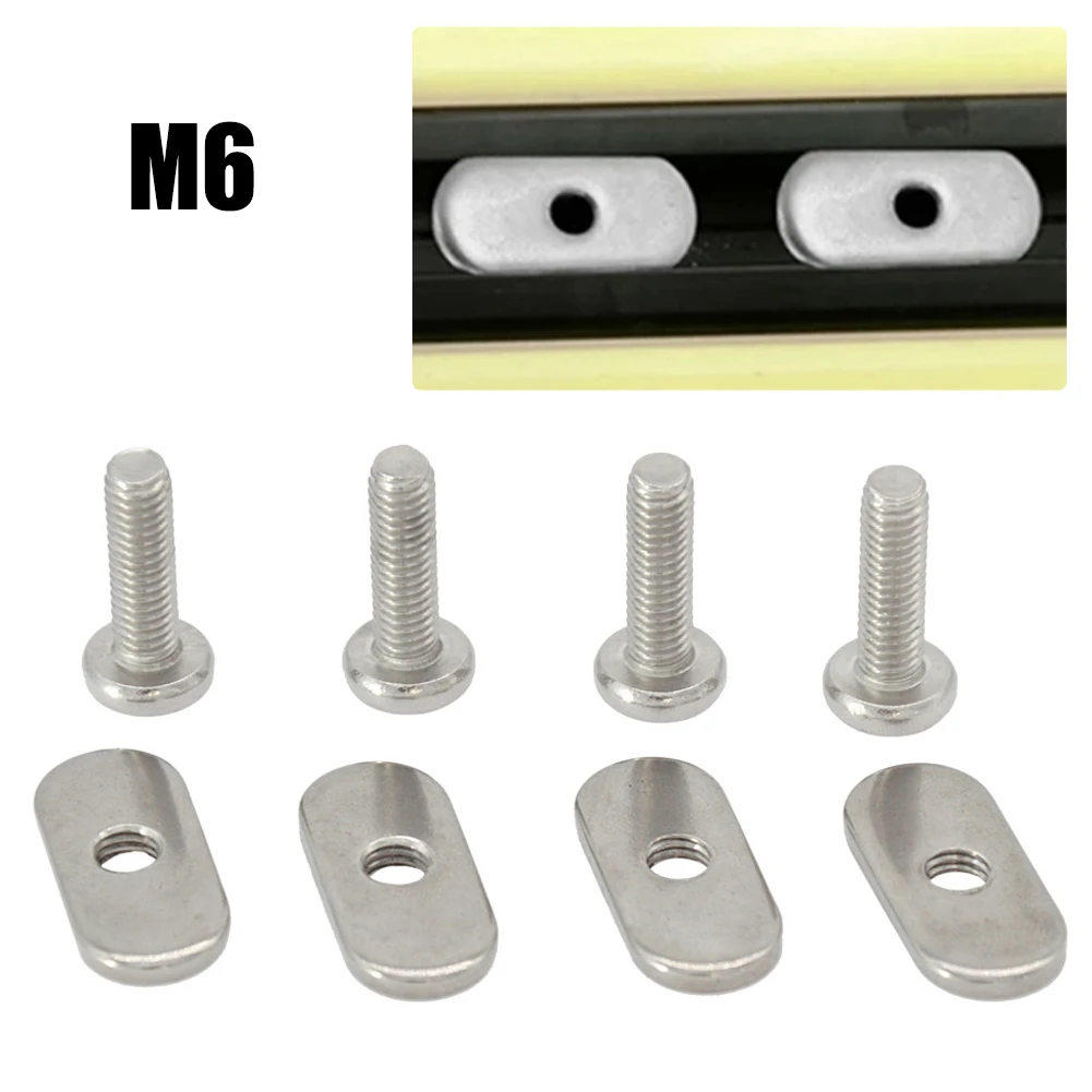 

Slider Nut Track Nut Sporting Goods Kayak Canoe M6 Rail Mounting System Silver Accessories Stainless Steel Screw