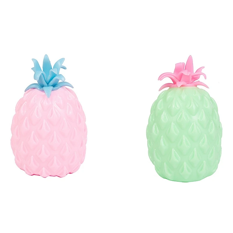 

2Pcs Simulation Pineapple Fidget Toys For Anxiety Stress Relief Ball Decompression Novelty Squeeze Cute Fruit Toys,A & C