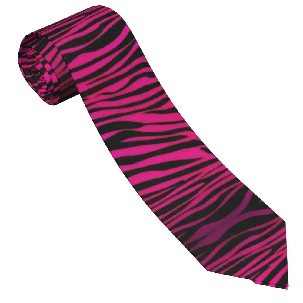

Gothic Pink Zebra Stripes Men Women Neckties Slim Polyester 8 Cm Wide Neck Ties For Mens Shirt Accessories Wedding