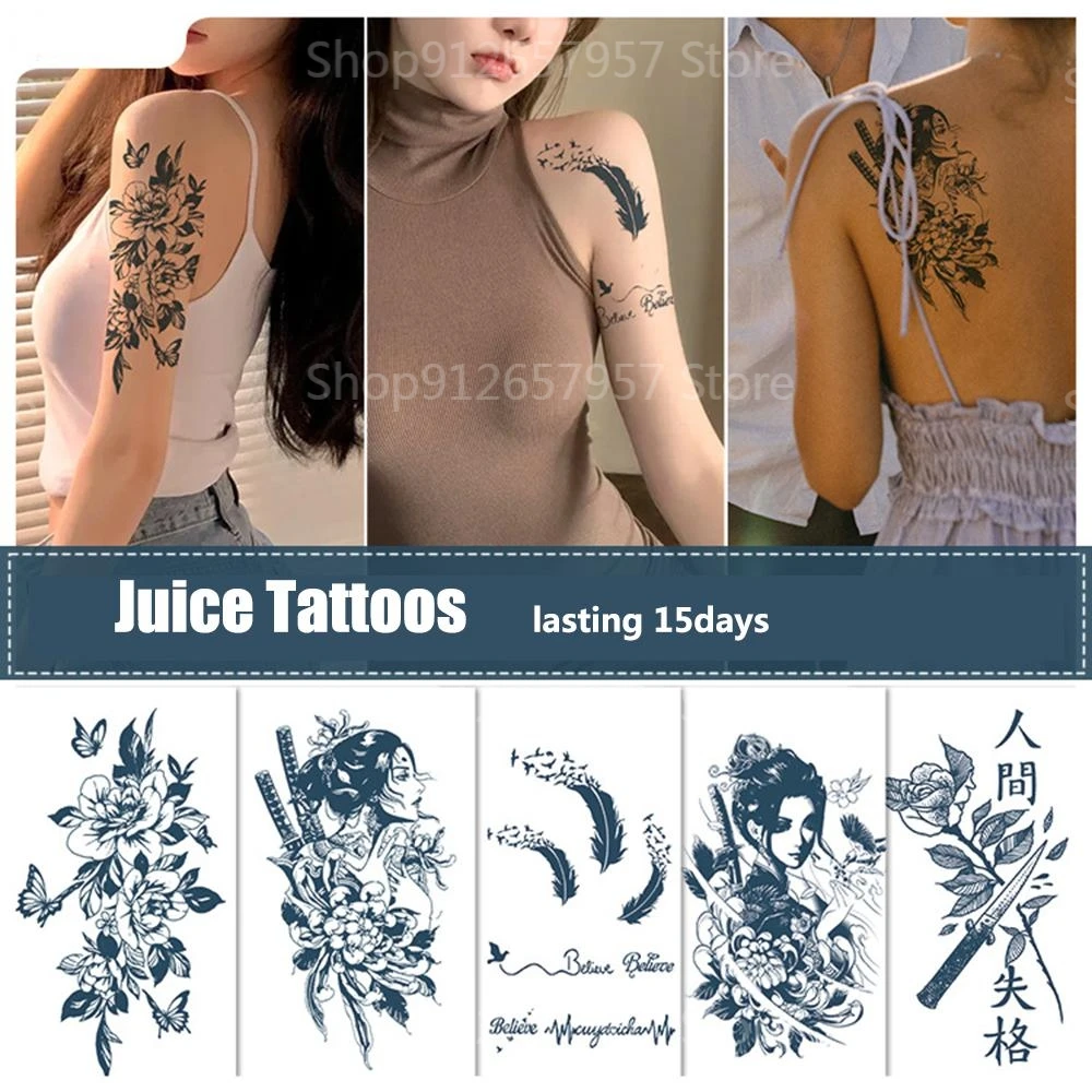 Juice Herbal Tattoo Sticker Semi-permanent Non-reflective Simulation Pattern Waterproof Durable Men's And Women's Tattoo Sticker
Juice Herbal Tattoo Sticker Semi-permanent Non-reflective Simulation Pattern Waterproof Durable Men's And Women's Tattoo Sticker