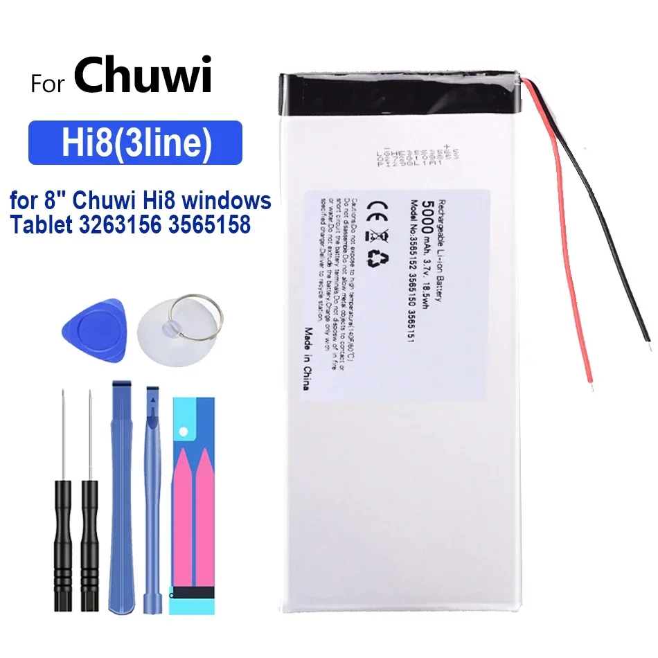 4800mAh Tablet Battery for 8" Chuwi Hi8 for Windows 3263156 3565158 Rechargeable Batteries with Free Tools + Tracking Number
4800mAh Tablet Battery for 8" Chuwi Hi8 for Windows 3263156 3565158 Rechargeable Batteries with Free Tools + Tracking Number