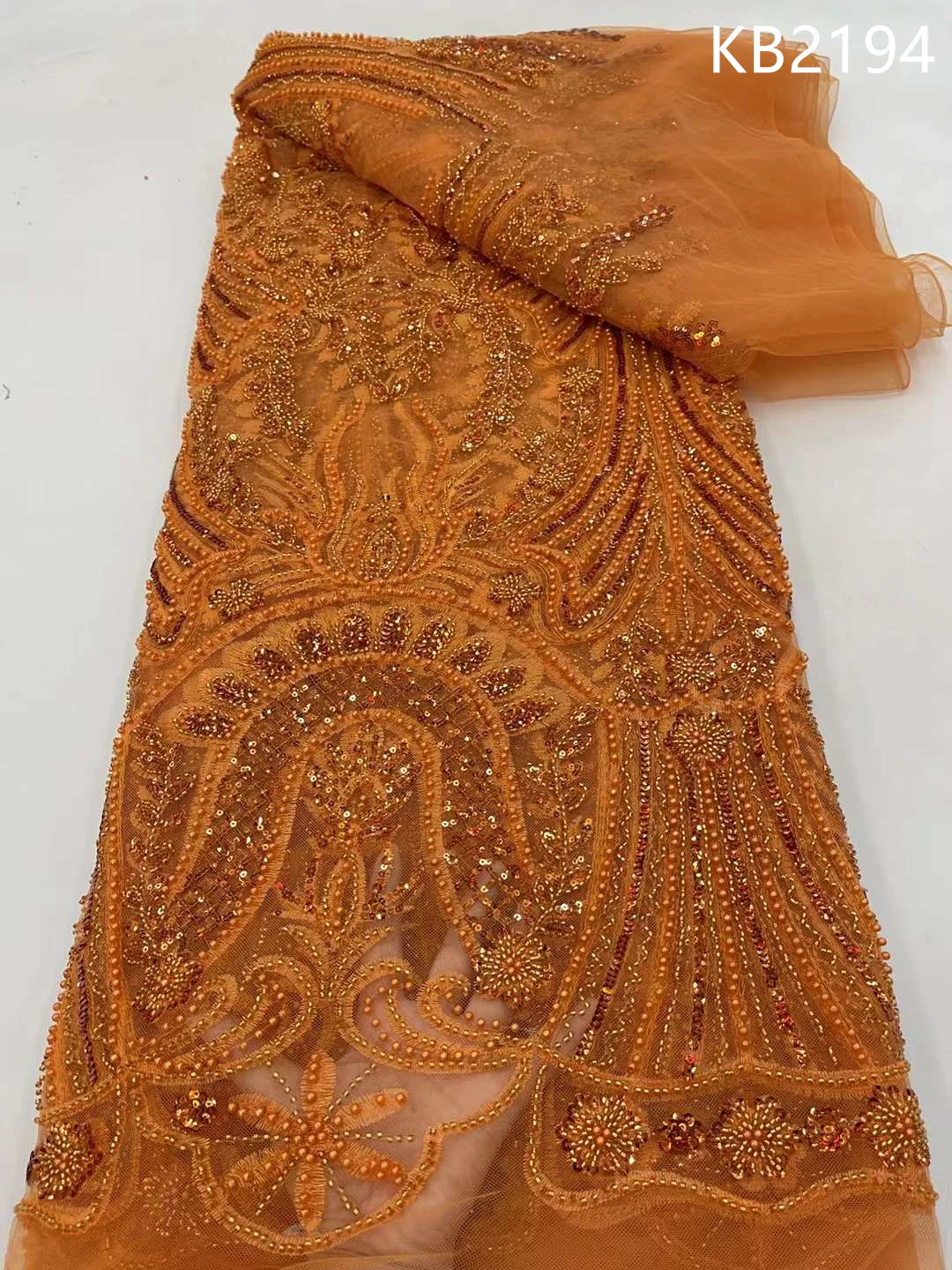 Orange Beads Lace Gold Beaded Lace Fabric With Pearl French Lace Fabrics Quality 2023 Sequin Tulle Lace Fabric For Sewing KB2194 
Orange Beads Lace Gold Beaded Lace Fabric With Pearl French Lace Fabrics Quality 2023 Sequin Tulle Lace Fabric For Sewing KB2194