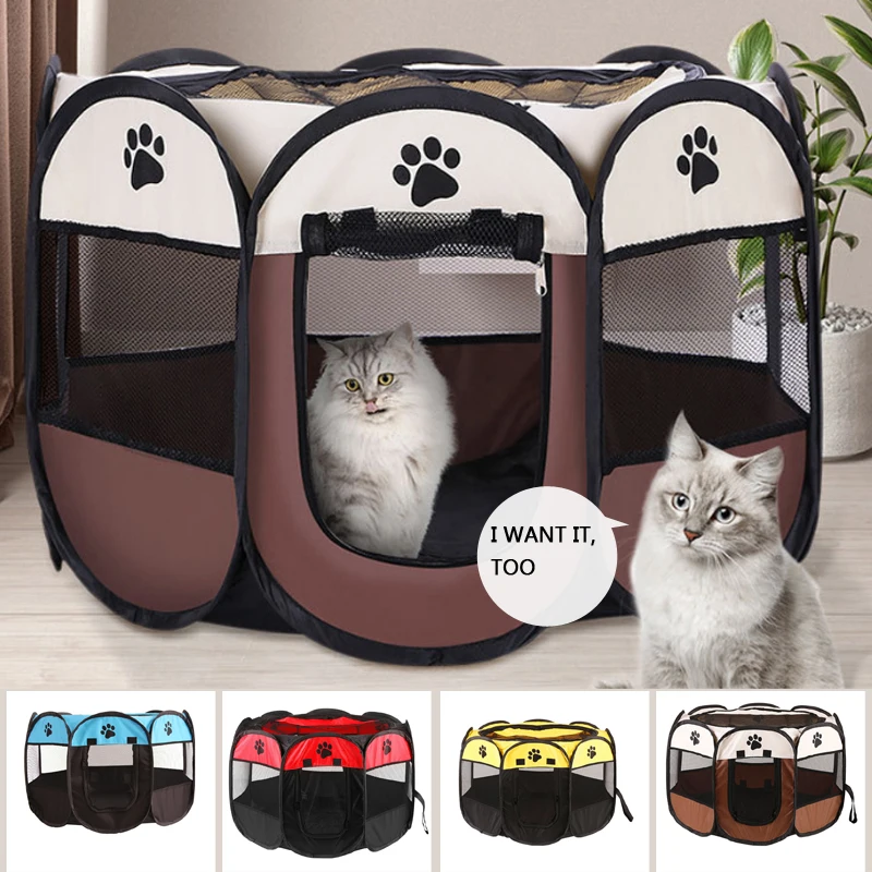 

Large Pet Tent Dog Portable Folding House Octagonal Cage For Cat Tent Playpen Puppy Bed Kennel Easy Fence Outdoor Big Dogs Sofas