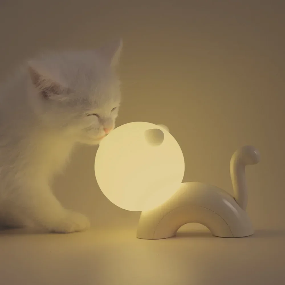 

Милый мультяшный котенок, ночник, фонарик, перезаряжаемый прикроватный светильник для спальни, общежития, настольная лампа, детский подарок