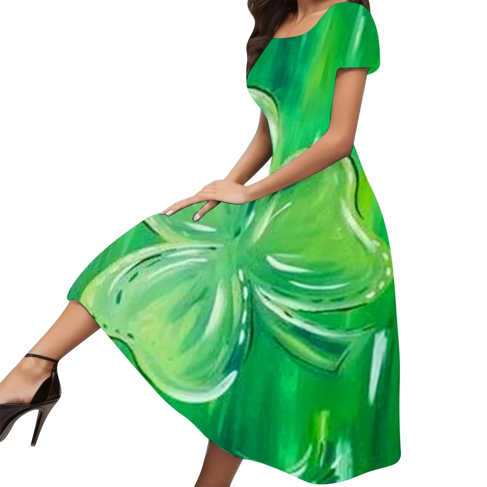 Women's Spring And Summer Fashionable Temperament Elegant Green Themed Printed Round Neck Short Boho Beach Dresses Chic Beach
Women's Spring And Summer Fashionable Temperament Elegant Green Themed Printed Round Neck Short Boho Beach Dresses Chic Beach