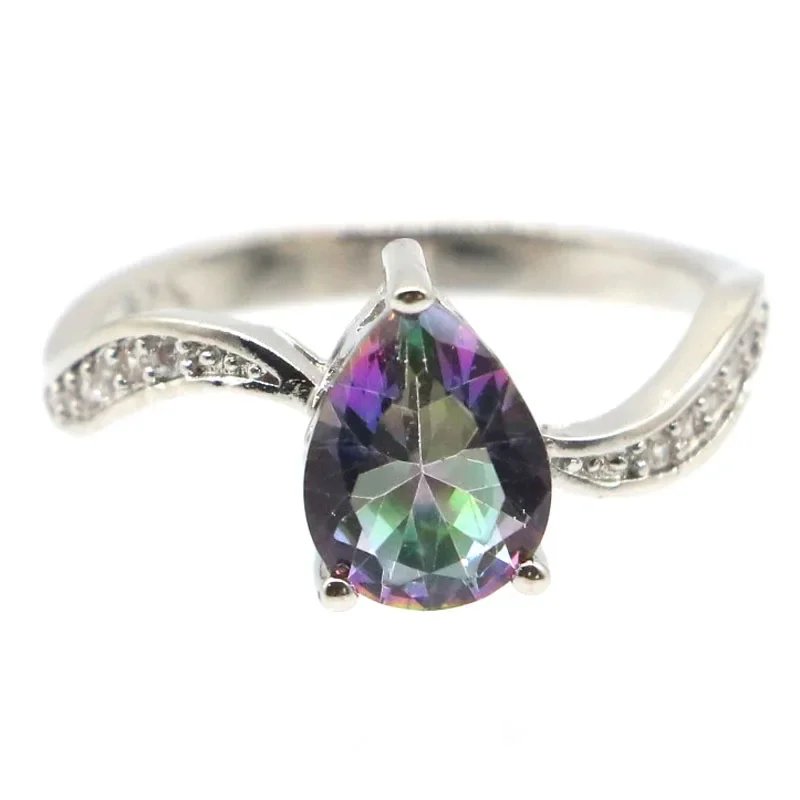 

2g 925 SOLID STERLING SILVER Rings Lovely Mystical Violet Topaz White Sapphire Emerald Red Ruby Tourmaline CZ Many Sizes 5-11