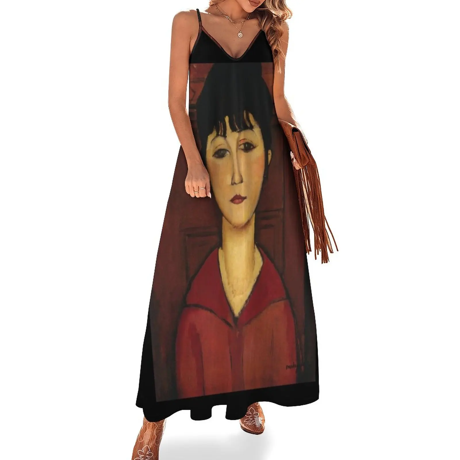 

Amedeo Modigliani - Head Of A Young Girl Sleeveless Dress clothing women summer 2024 elegant party dress for women 2024