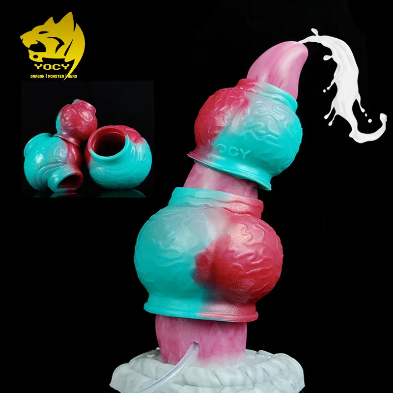 

2023 Squirting Anal Plug Curved G-Spot Massager Fantasy Dildo Silicone Groy Meat Color Big Knot Dildos Sex Toy For Adult 18+