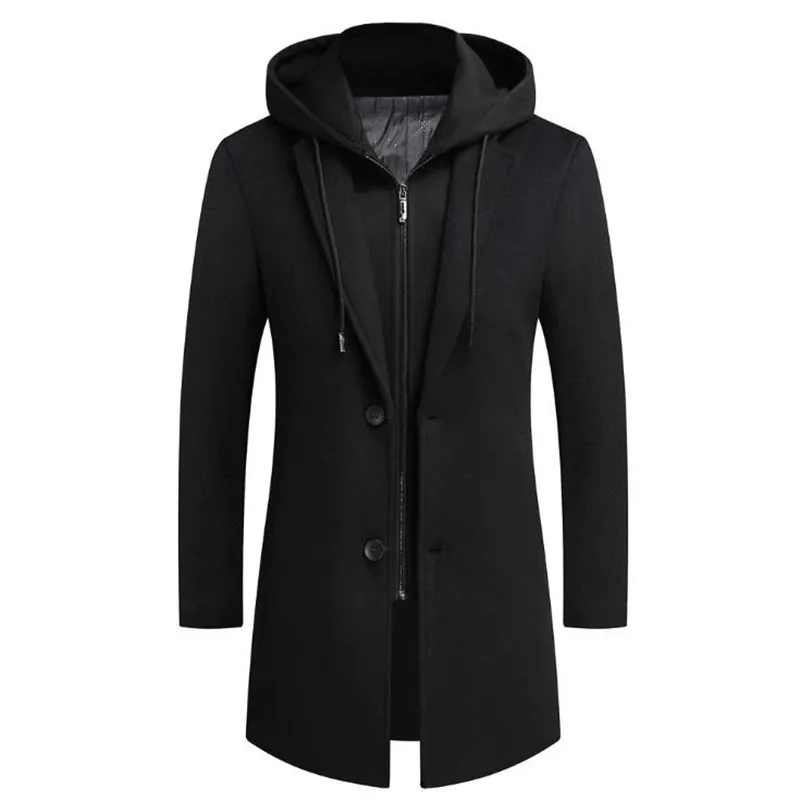 Autumn Winter Men's Hooded Wool Jacket Autumn Mens Long Windproof Wool Coat Casual Thick Slim Jacket Male
Autumn Winter Men's Hooded Wool Jacket Autumn Mens Long Windproof Wool Coat Casual Thick Slim Jacket Male