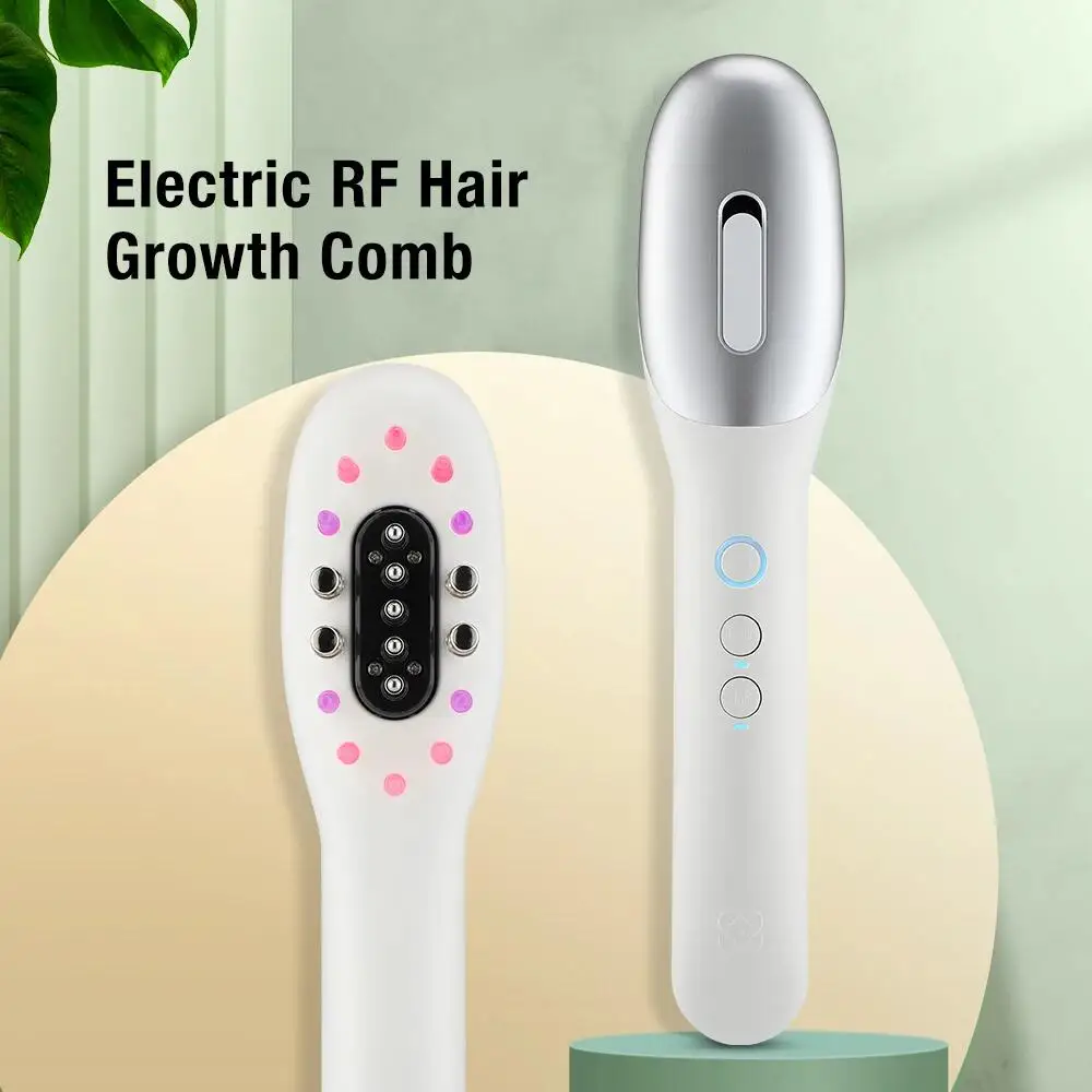 

Electric Hair Growth Massage Comb EMS Red Blue Light Therapy Head Massager Medicine Applicator Hair Nourishing Hair Growth Brush