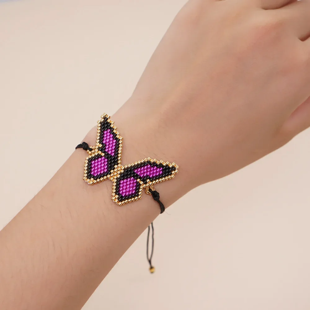 

Rice bead bracelet Eyes Butterfly Fashion Simplicity Personalised Hand knitting Adjustable Bohemian Rice bead bracelet