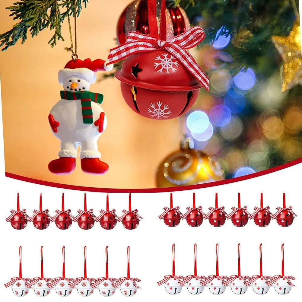 

12pcs/lot Christmas Bell Hanging Pendant Metal Jingle Bells Xmas Tree Decorations Merry Christmas Party Atmosphere Supplies