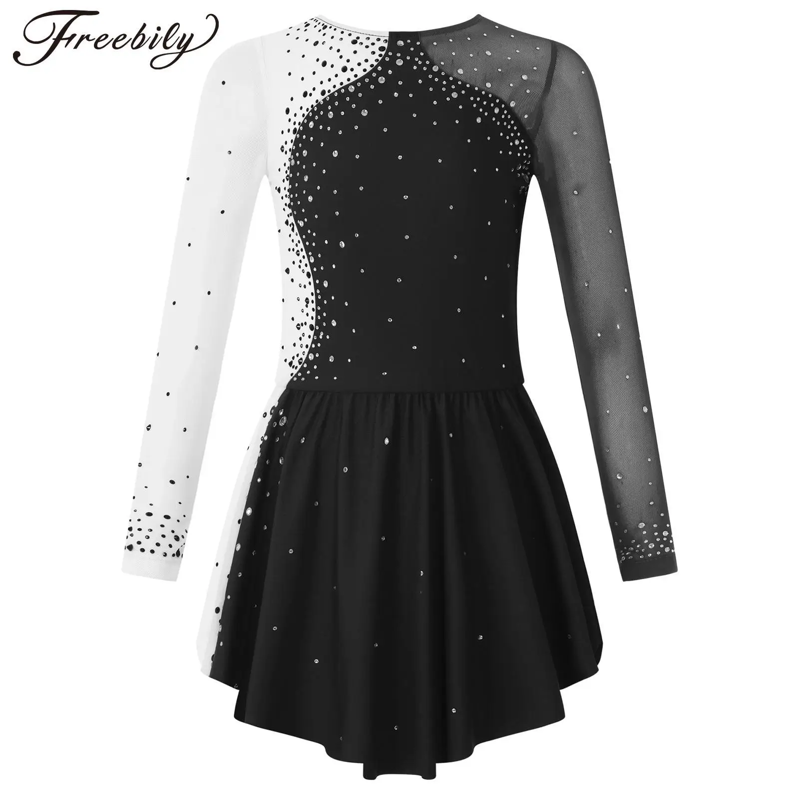 Kids Girls Long Sleeves Shiny Rhinestones Figure Ice Skating Dress Ballet Tutu Dress Dancewear Stage Performance Dance Costumes
Kids Girls Long Sleeves Shiny Rhinestones Figure Ice Skating Dress Ballet Tutu Dress Dancewear Stage Performance Dance Costumes
