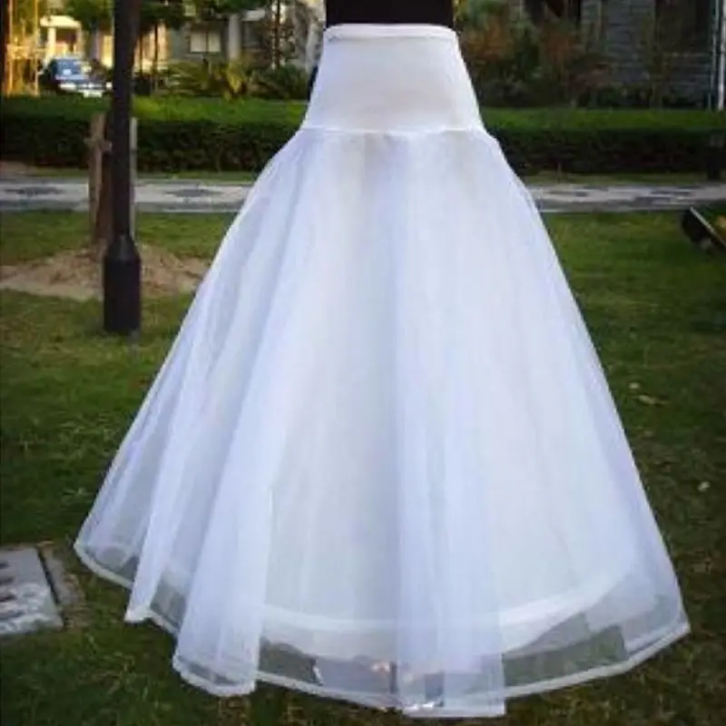 

Womens A-Line 1-Hoop Fishtail Petticoat Bridal Full Length Layered Ball Gown Slips Tulle Crinoline Underskirt for Wedding