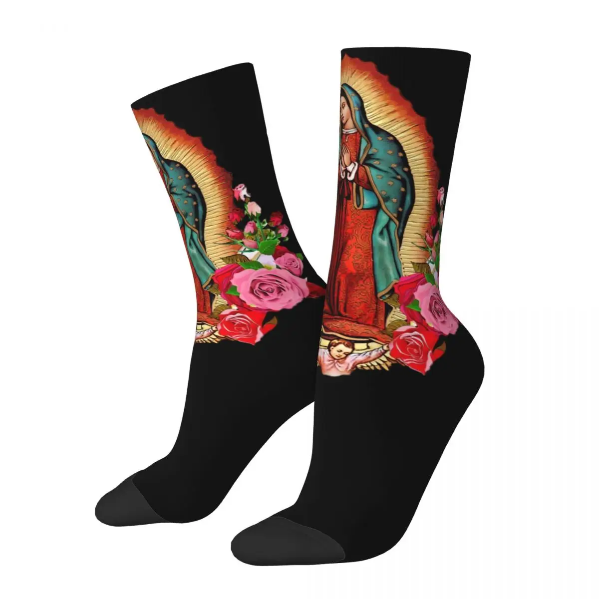 

Fashion Women Men Our Lady Of Guadalupe Virgin Mary Theme Socks Accessories Warm Socks Soft Best Gifts