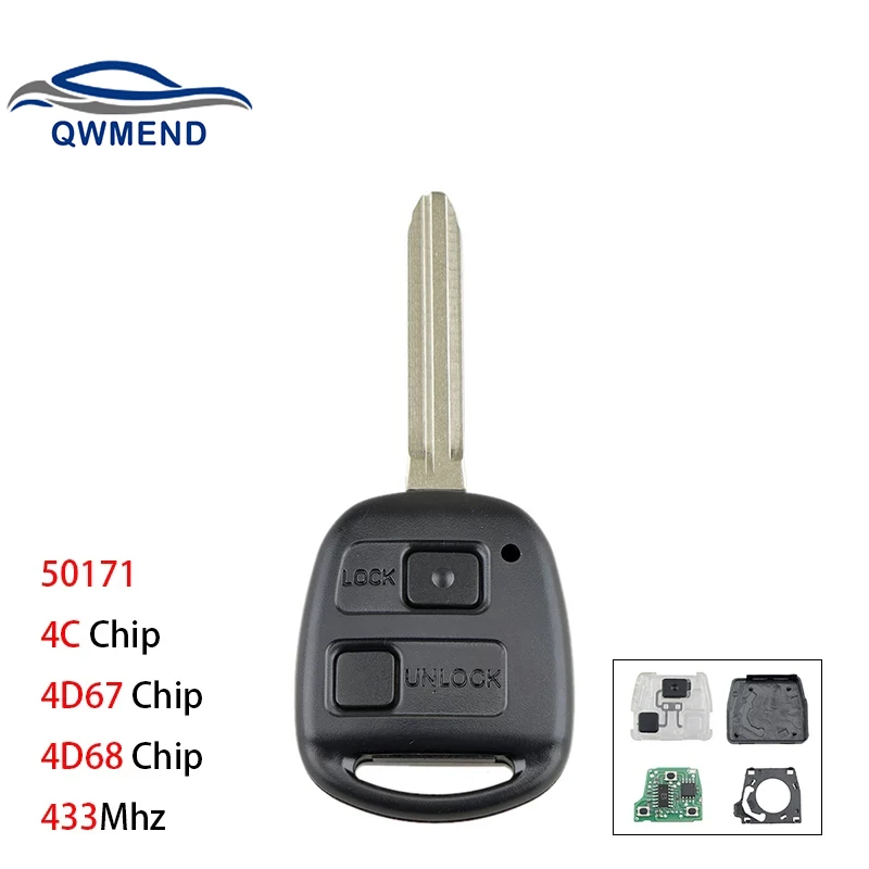Умный Автомобильный ключ QWMEND 50171 с 2 кнопками для Toyota Avensis, Kluger, RAV4, Prado, Tarago, Автомобильный Дистанционный ключ 433 МГц, чип 4D67
Умный Автомобильный ключ QWMEND 50171 с 2 кнопками для Toyota Avensis, Kluger, RAV4, Prado, Tarago, Автомобильный Дистанционный ключ 433 МГц, чип 4D67
