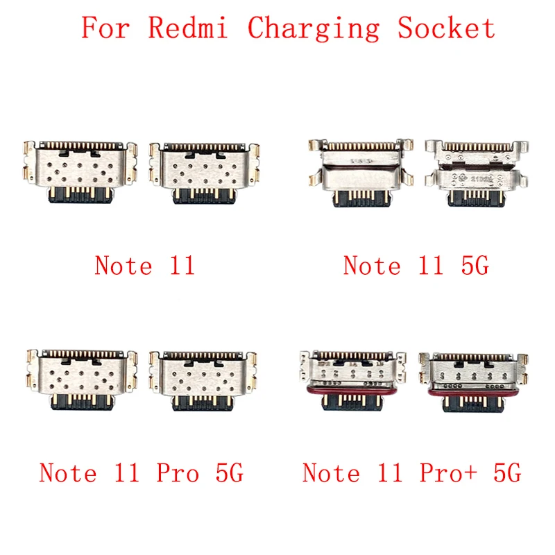 

10Pcs/Lot USB Charging Connector Port Dock Socket For Xiaomi Redmi Note 11 Pro 5G 11S 11E Charging Port Repair Parts