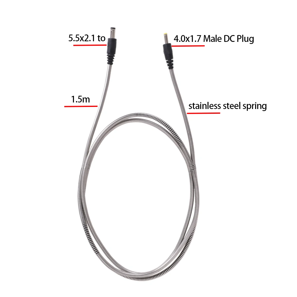 Anti bite DC Power Cable for Hunting Trail Cameras Solar Panel Charger Cables stainless steel Spring wire 4.0x1.7mm connector
Anti bite DC Power Cable for Hunting Trail Cameras Solar Panel Charger Cables stainless steel Spring wire 4.0x1.7mm connector