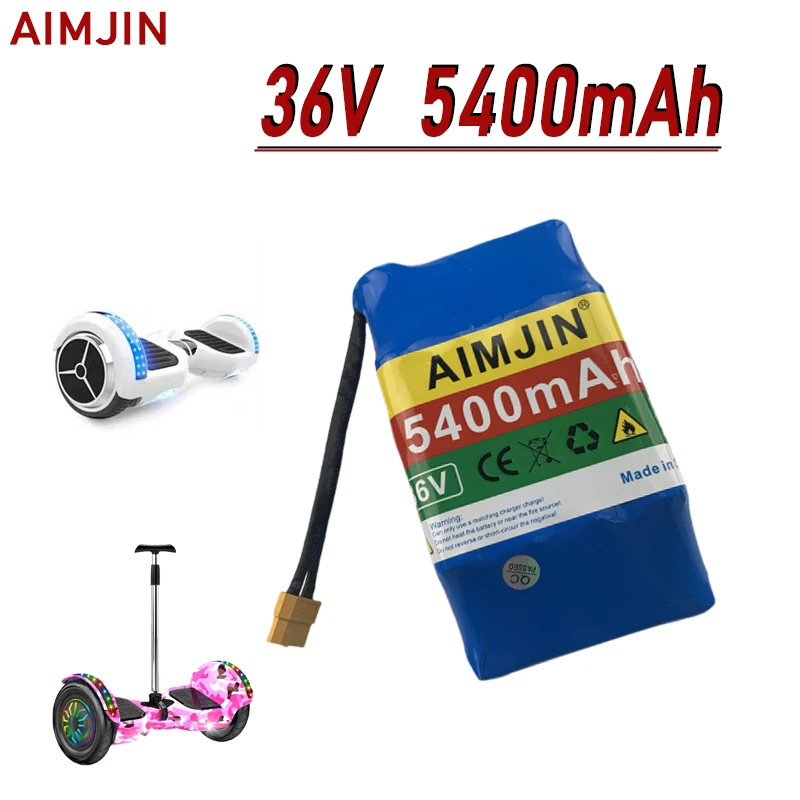 36V Rechargeable Li-ion Battery Pack 5400mah 5.4AH Lithium Ion Cell For Electric Self Balance Scooter Hoverboard Unicycle
36V Rechargeable Li-ion Battery Pack 5400mah 5.4AH Lithium Ion Cell For Electric Self Balance Scooter Hoverboard Unicycle