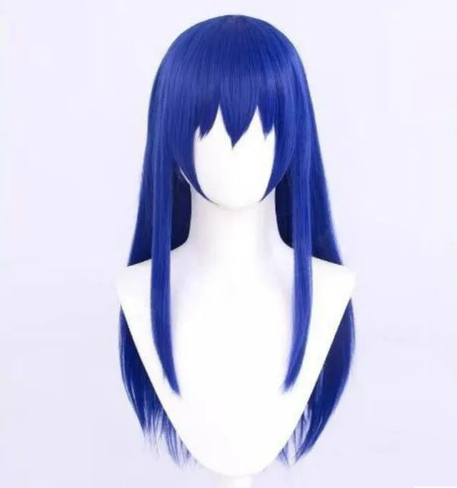 

Парик для косплея Teruhashi Kokomi синтетический парик из волокна аниме сайки кузуо Косплей чернильно-голубые длинные волосы