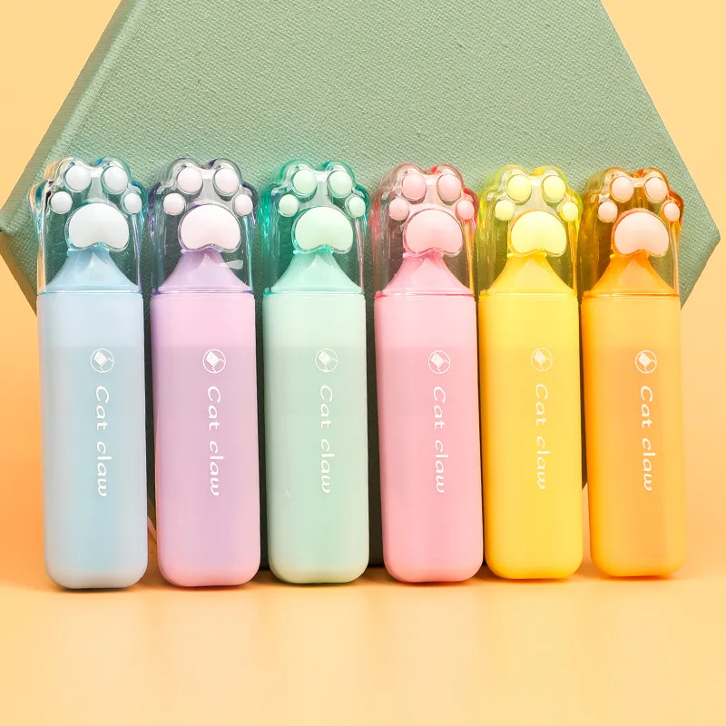 

36 pcs/lot Creative Cat Paw Pen Cute Drawing Marker Pens Fluorescent PenOffice School Supplies