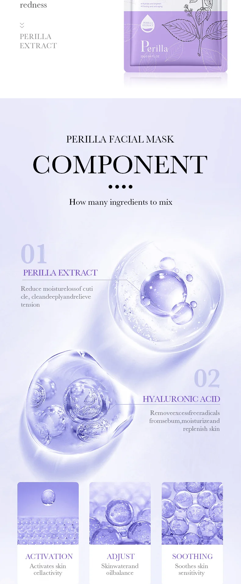 10pcs Polypeptide Perilla Hydrating Anti-Aging Nourishing Mask Moisturizing Oil Control Shrink Pores Anti Aging Face Skin Care 12 S1197aaf0ad45482db9bb53ae75ddb804M