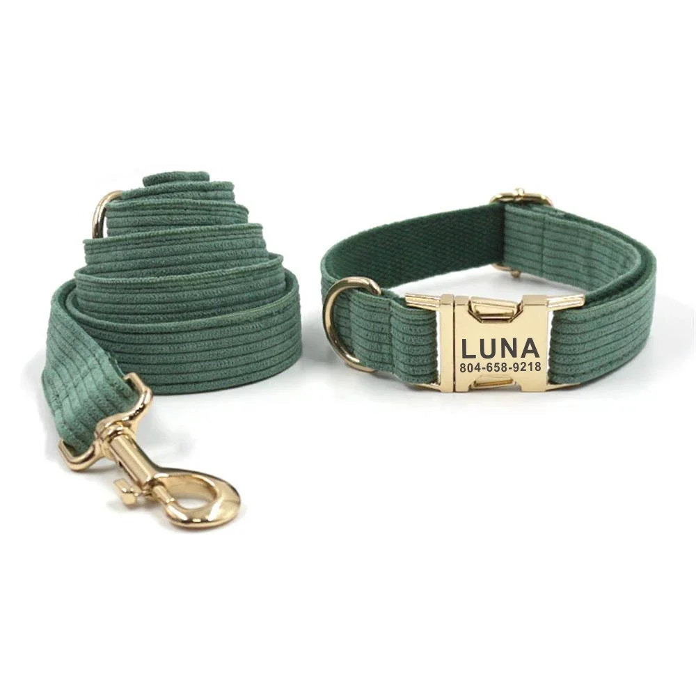 Personalized Dog Collar Custom Pet Collar Free Engraving ID Name Tag Pet Accessory Dark Green Thick Fiber Puppy Collar Leash
Personalized Dog Collar Custom Pet Collar Free Engraving ID Name Tag Pet Accessory Dark Green Thick Fiber Puppy Collar Leash