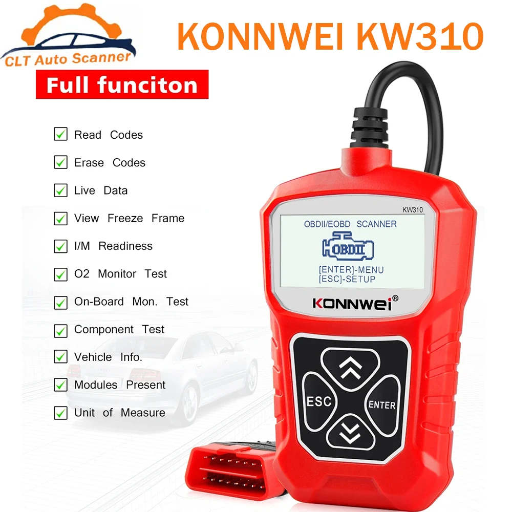 KONNWEI KW310 OBD2 Scanner for Auto OBD 2 Car Scanner Diagnostic Tool Automotive Scanner Car Tools Russian Language PK Elm327
KONNWEI KW310 OBD2 Scanner for Auto OBD 2 Car Scanner Diagnostic Tool Automotive Scanner Car Tools Russian Language PK Elm327