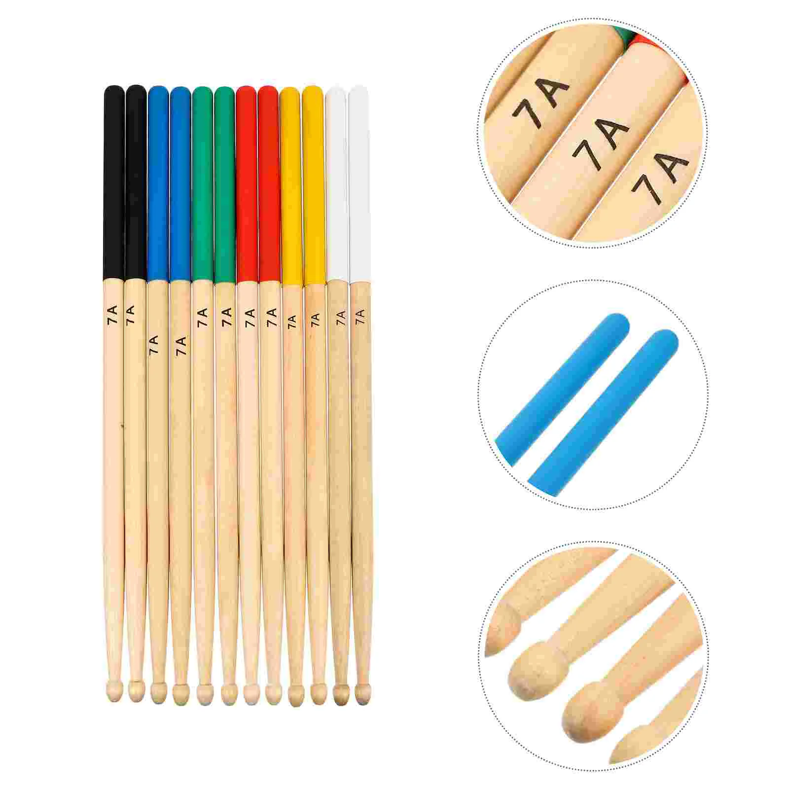 

6 Pairs Drum Stick Wood Drumsticks Instrument Hammer Keyboard for Kids Percussion Maple Tool Wooden Durable Child Keyboards