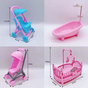 인형 집 미니어처 아이템, 아기 유모차 및 침대 인형, 미니 인형 가구, 귀여운 액세서리, 무료 배송 상품 이미지
