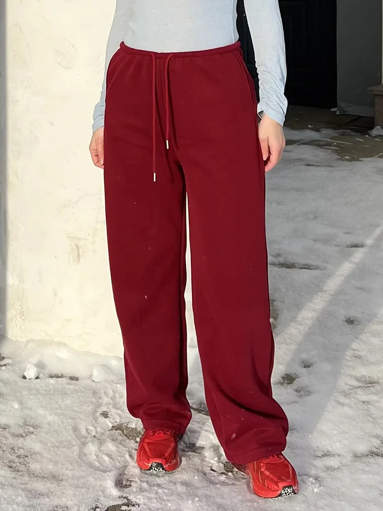 بنطلون رياضي نسائي من ستريمجيرل بلون أزرق ربيعي، واسع الساق وفضفاض مع حبل ربط، بنطلون قطني أحمر فضفاض للنساء بخصر عالٍ بنطلون رياضي نسائي من ستريمجيرل بلون أزرق ربيعي، واسع الساق وفضفاض مع حبل ربط، بنطلون قطني أحمر فضفاض للنساء بخصر عالٍ