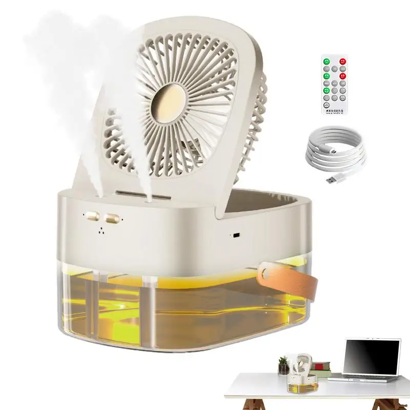 

Spraying Mist Fan Table Misting Water Fan Remote Control Humidifier Fan Desktop Spray Moisturizing Fan For Table Home Travel