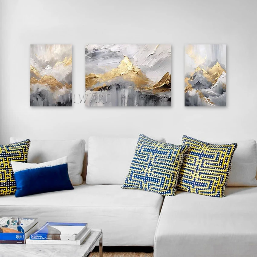 

Canvas Art Design 3PCS Natural Scenery Wall Picture Frameless Artwork Mountain Landscape Abstract Oil Painting High Quality