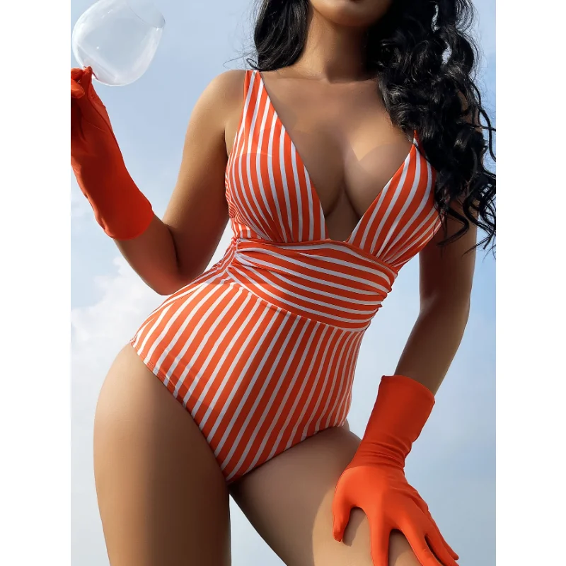 Striped Monokini Sexy One Piece Swimsuit 2023 New Bodysuit Plunge Swimwear Push Up Bathing Suit Female Swim Beachwear Bather
Striped Monokini Sexy One Piece Swimsuit 2023 New Bodysuit Plunge Swimwear Push Up Bathing Suit Female Swim Beachwear Bather