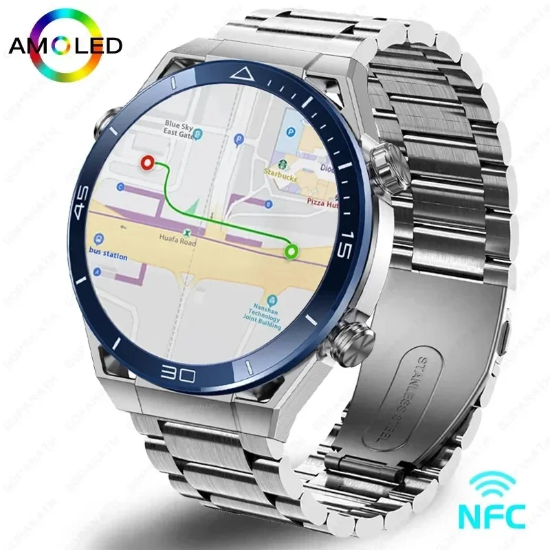 

2024 New NFC Smart Watch Men GPS Tracker AMOLED HD Full Touch Screen Heart Rate ECG+PPG BT Call IP68 Waterproof Sport SmartWatch