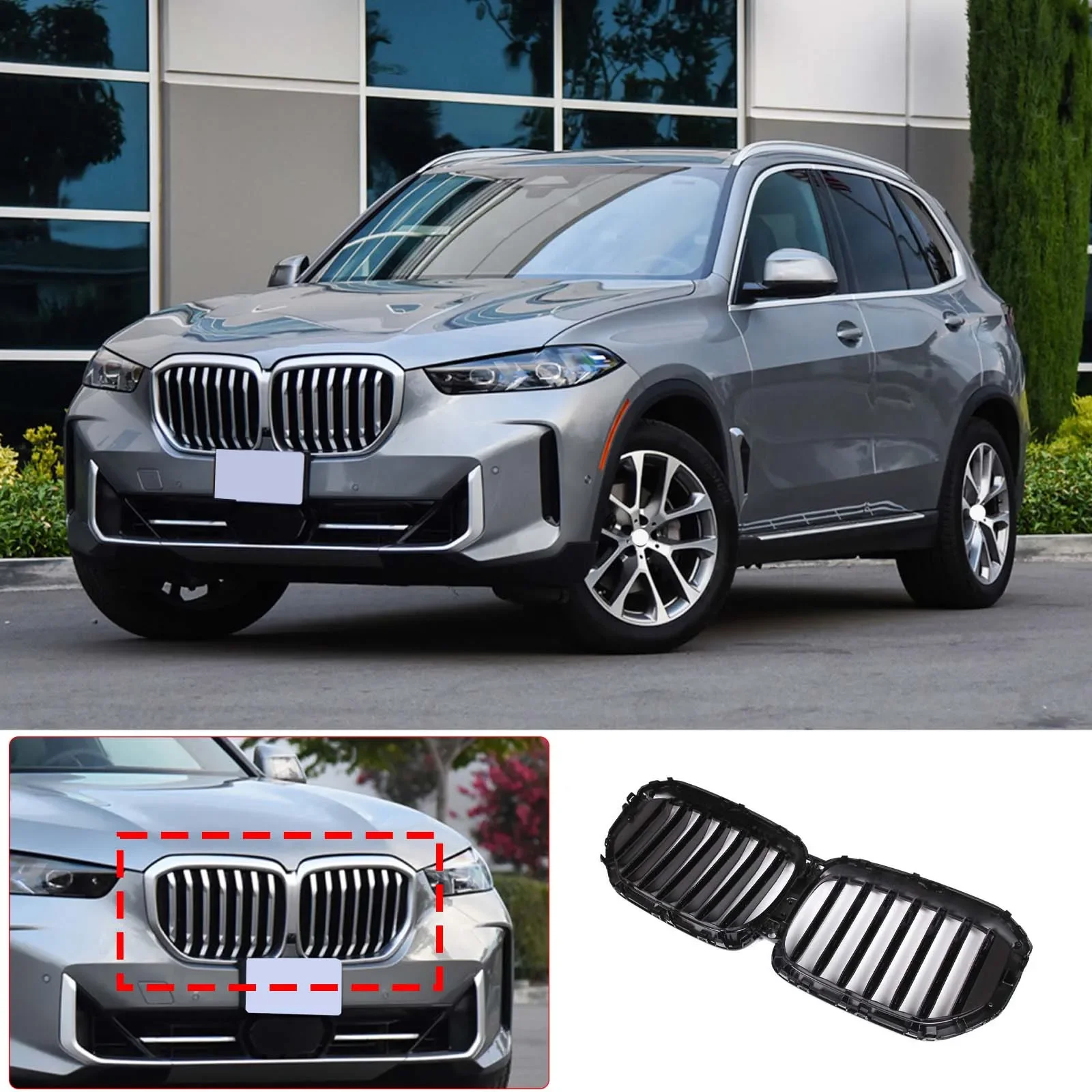 

For BMW X5 G05 2023-2024 Replacement Front Radiator Grille Hood ABS Gloss Black Car Styling Front Bumper Grill Accessories