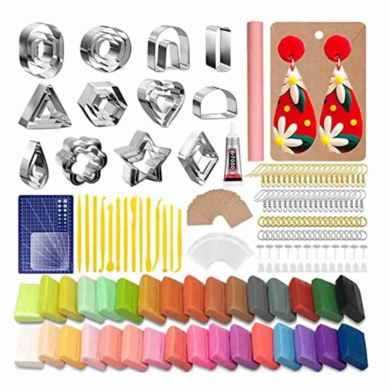 Polymer Clay Earring Making Kit Include 30Pcs Polymer Clay Earring Cutters Molds, 32Colors Clay, Tools, Rollers
Polymer Clay Earring Making Kit Include 30Pcs Polymer Clay Earring Cutters Molds, 32Colors Clay, Tools, Rollers