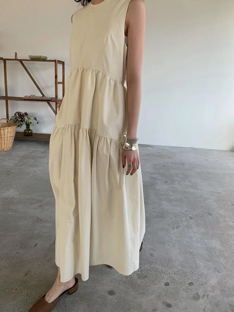 LY VAREY LIN New Summer Sleeveless Long Dress Women Japan Style Tiered Cotton Dress O Neck Ankle Length A-line Loose Beige Dress
LY VAREY LIN New Summer Sleeveless Long Dress Women Japan Style Tiered Cotton Dress O Neck Ankle Length A-line Loose Beige Dress