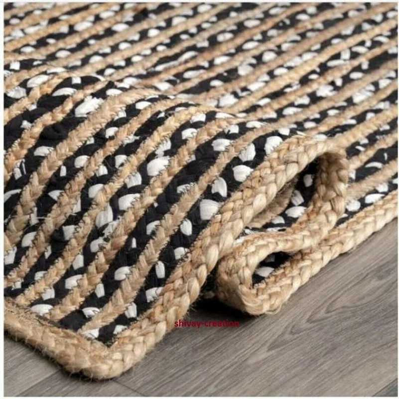 Rug Jute and Cotton Natural Hand Braided Style Boho Carpet Mordren Area Rug Living Room Decor
Rug Jute and Cotton Natural Hand Braided Style Boho Carpet Mordren Area Rug Living Room Decor