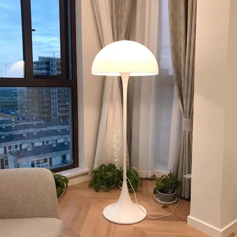 

Danish Modern Minimalist White Acrylic Floor Lamp LED E27 Decor Bedroom Living Room Study Atmosphere Lighting Standing Fixture