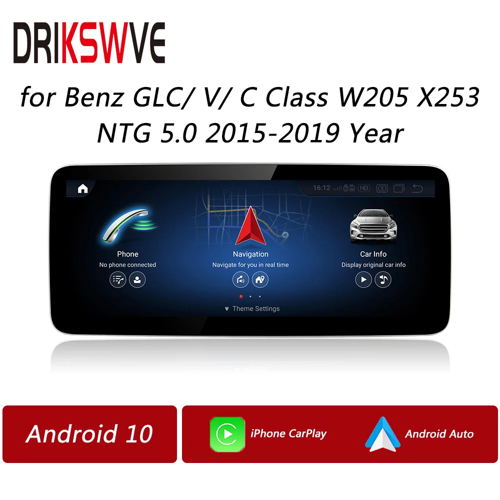 DRIKSWVE Car Radio Android Auto Screen Snapdragon 8 Core Stereo Multimedia Player for Mercedes Benz GLC C V CLASS W205 2015-2019
DRIKSWVE Car Radio Android Auto Screen Snapdragon 8 Core Stereo Multimedia Player for Mercedes Benz GLC C V CLASS W205 2015-2019