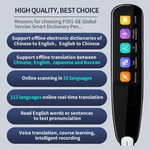 Smart Portable Voice Translator Scan Pen 112 Languages Real-time Translation Offline Text Reading Translator Business Travel
Smart Portable Voice Translator Scan Pen 112 Languages Real-time Translation Offline Text Reading Translator Business Travel