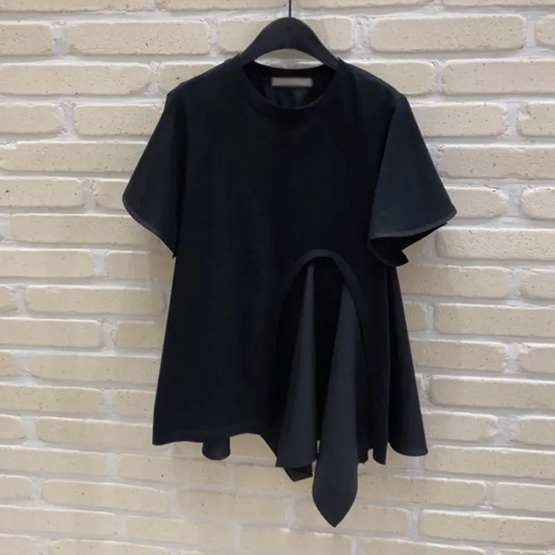 Female Elegant Irregular Half Sleeves T-Shirt Black White Casual Shirt Tops Loose Bat Sleeve Trend Fashion Oversize A157
Female Elegant Irregular Half Sleeves T-Shirt Black White Casual Shirt Tops Loose Bat Sleeve Trend Fashion Oversize A157