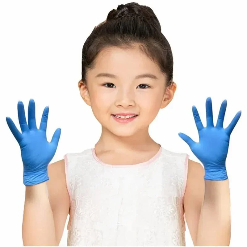 

Kids Disposable Gloves 50pcs Nitrile Latex Rubber Glove Durable Stain Resistant for Working School House Gardening Cleaning