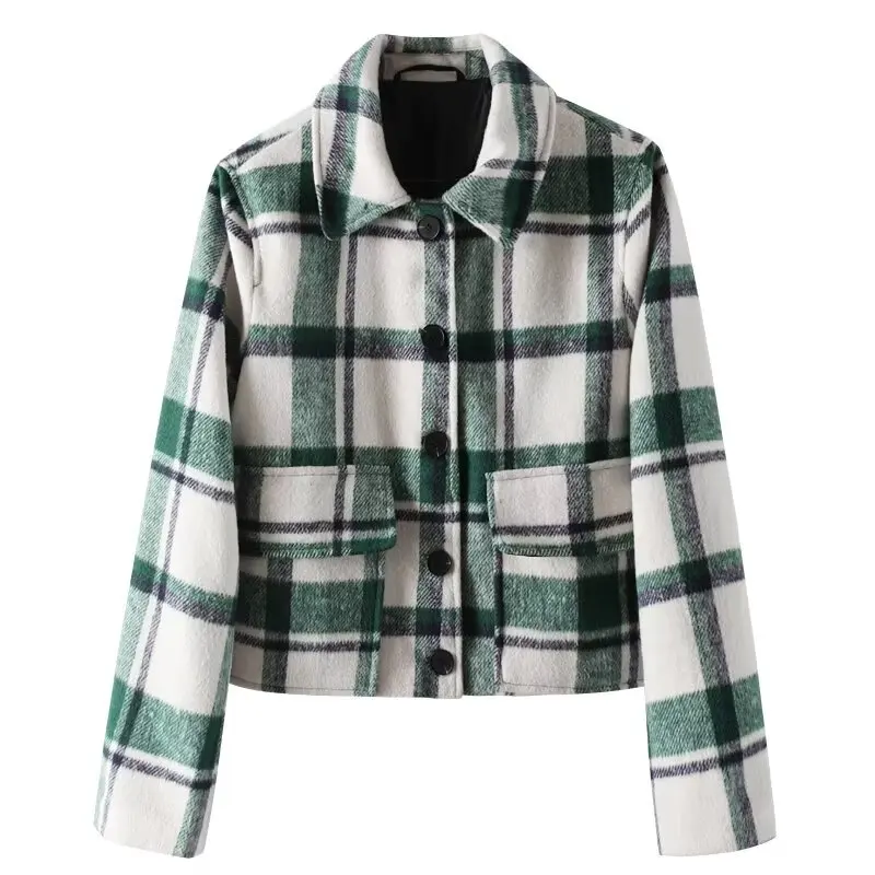 Women New Fashion Pocket Plaid Jacket Vintage Lapel Long-sleeved Single-breasted All-match Casual Female Outerwear Chic Tops
Women New Fashion Pocket Plaid Jacket Vintage Lapel Long-sleeved Single-breasted All-match Casual Female Outerwear Chic Tops